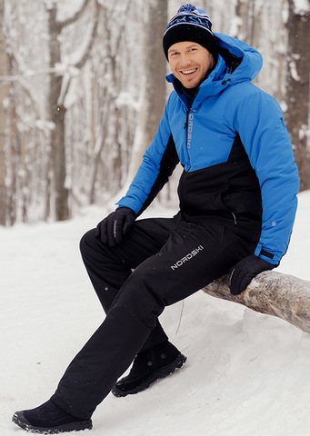 Утеплённый прогулочный лыжный костюм Nordski Montana Premium Blue-Black мужской