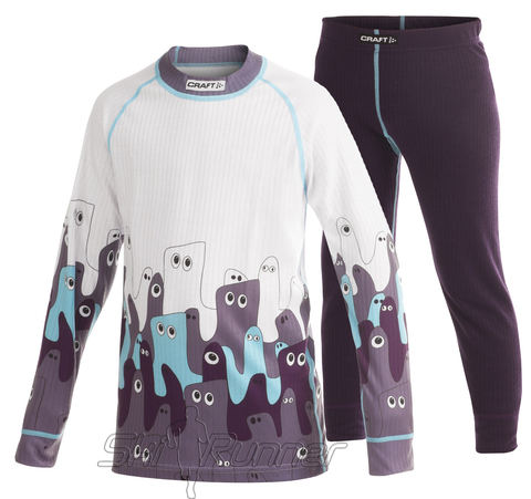 Комплект термобелья Craft Active Multi Print детский фиолетовый
