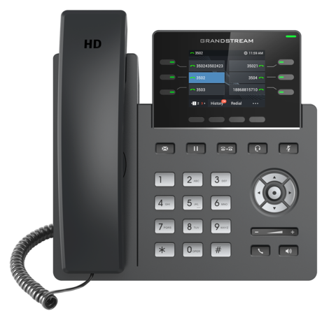 Grandstream GRP2613 - IP телефон. 3 SIP аккаунта, 6 линий, цветной LCD, PoE, (1GbE)Gigabit Ethernet, 24 virtualBLF