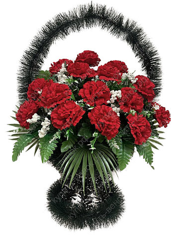 Корзина из искусственных цветов 