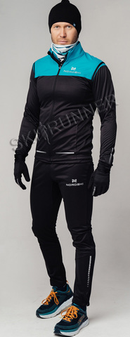 Элитный утеплённый лыжный костюм Nordski Pro Breeze-Black мужской