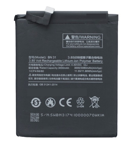 Battery Xiaomi BN31 Mi5X Mi A1 Redmi Note 5A 3000mAh Orig 纯钴 MOQ:100 - buy  with delivery from China | F2 Spare Parts