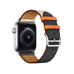 Ремешок кожаный COTEetCI W36 Fashoin Leather (WH5260-44-ICO) для Apple Watch 44мм/ 42мм (short) Синий-Бежевый