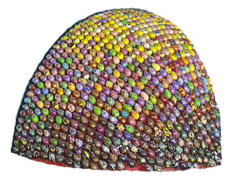 Segment of a large sphere, 1/8, green and yellow, wall- / floor-mounted Segment of a large sphere, 1/8, green and yellow, wall- / floor-mounted