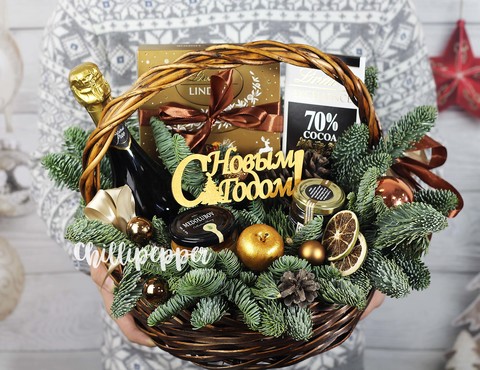 Новогодняя Корзина С Шампанским