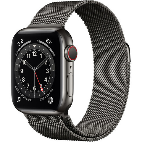 Часы Apple Watch Series 6 (GPS + Cellular, 40mm, Graphite Stainless Steel, Graphite Milanese Loop Band) (MG2U3)