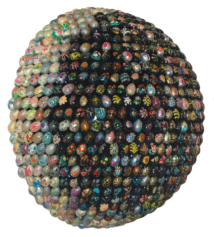 Small sphere, black and grey, wall-mounted Small sphere, black and grey, wall-mounted