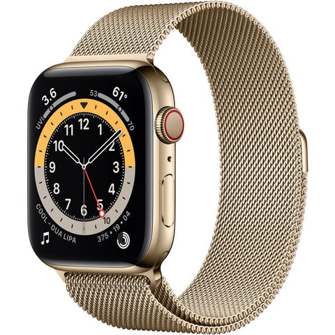 Часы Apple Watch Series 6 GPS + Cellular 44mm Stainless Steel Case with Milanese Loop Gold (Золотистый) (M07P3,M09G3)