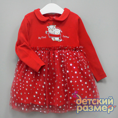Платье 68-80 (аппликация, сетка)